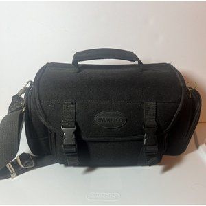 Ambico Black Nylon Padded Camera Bag Shoulder Strap 5 Pocket Storage (strap Flaw